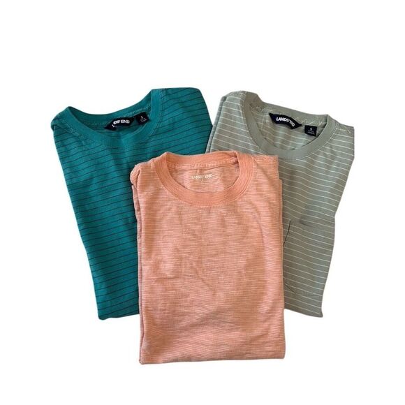 Lands' End Men's Striped T-Shirts BUNDLE Lot of 3 Size S - Picture 1 of 5